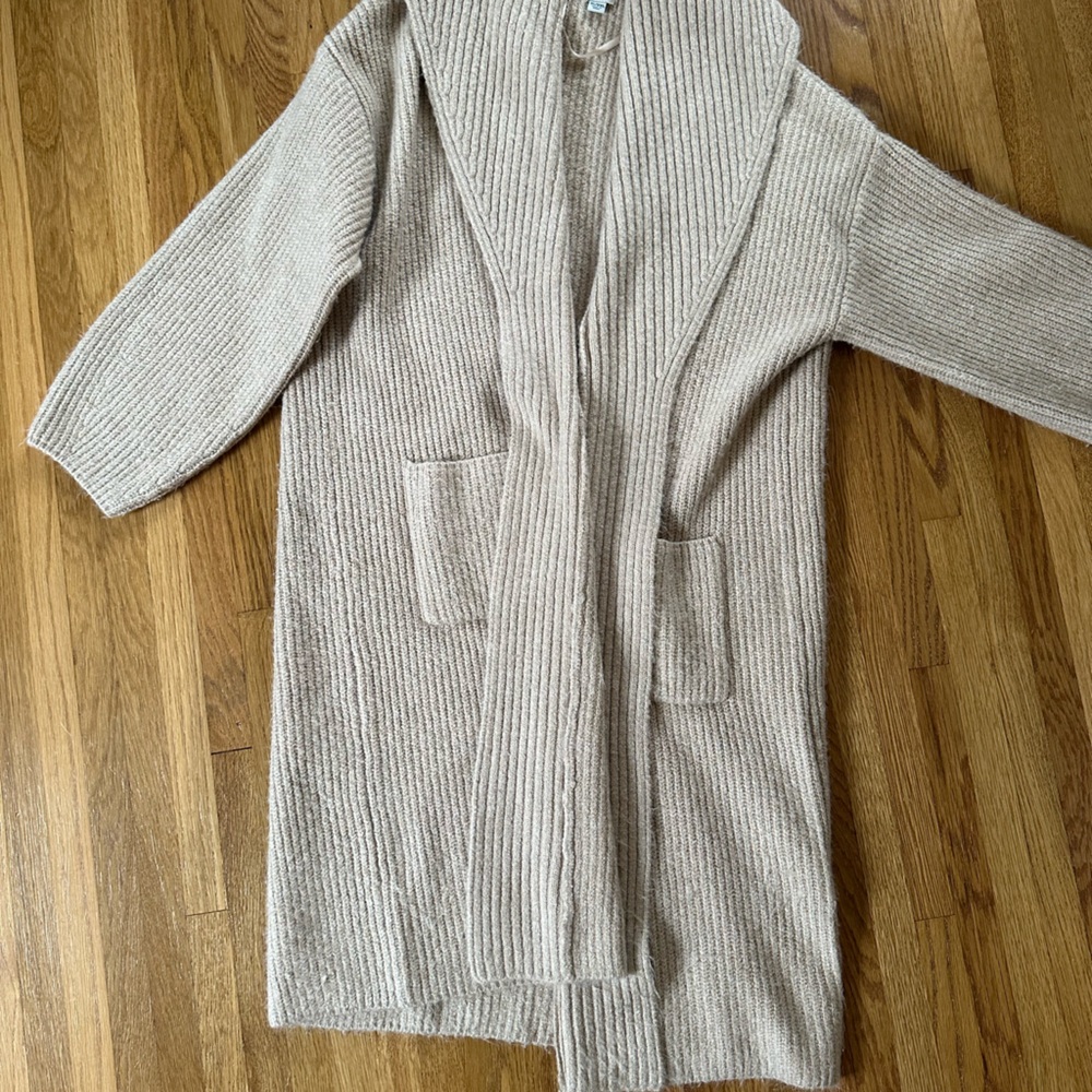A New Day duster sweater tan